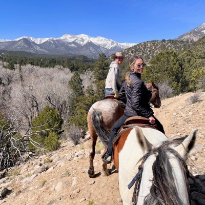 a man riding a horse