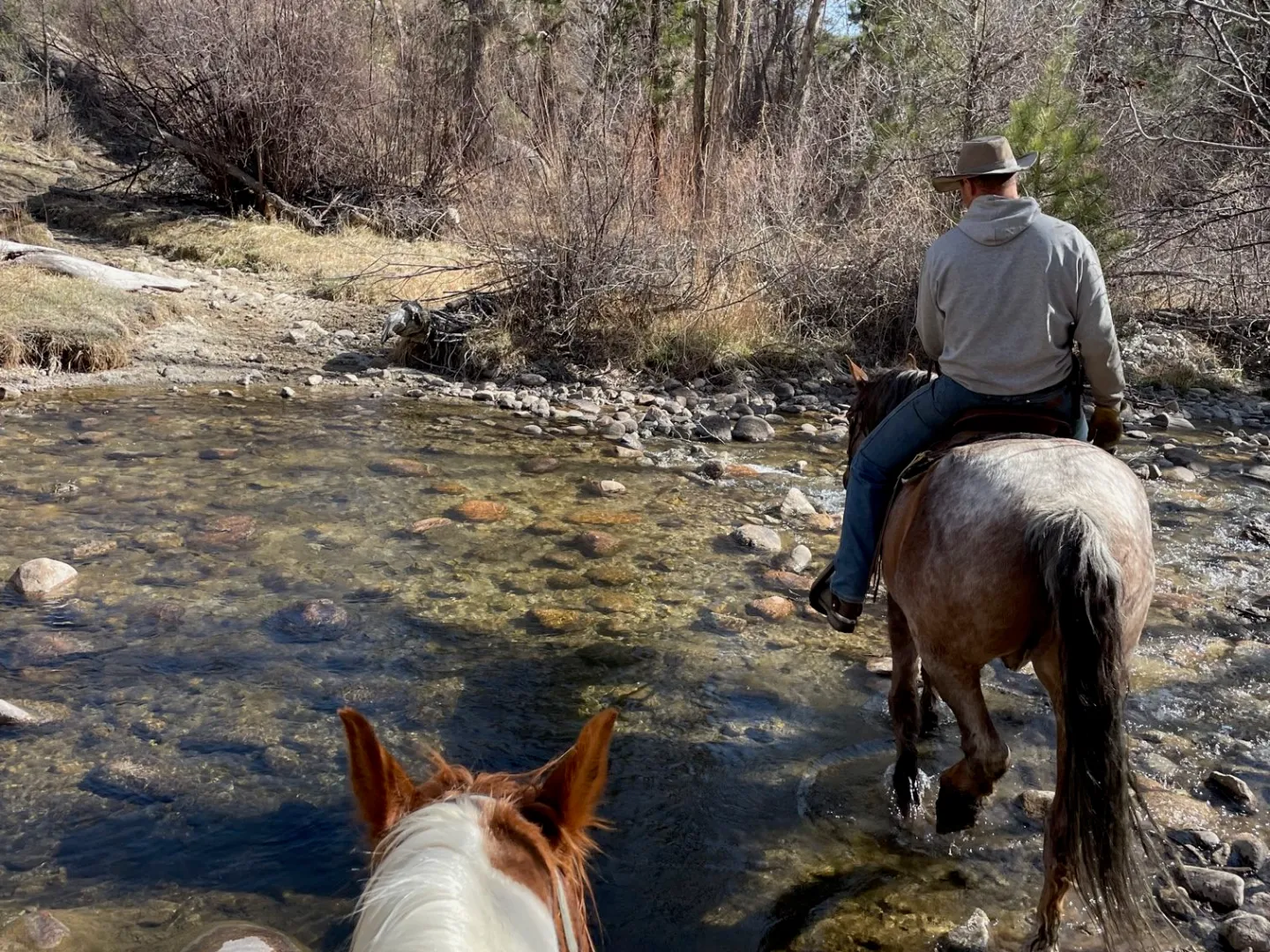 a man riding a horse